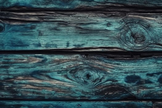 Beautiful vintage old blue wooden texture. cracked wood. Generative AI