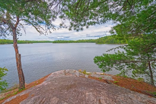 Calm North Woods Lake Viewed From a Remote Outcrop n Sullivan Bay in Voyageurs National Park in Minnesota