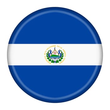 An El Salvador flag button 3d illustration with clipping path