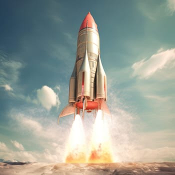 Flying rocket launcher on its way to space
