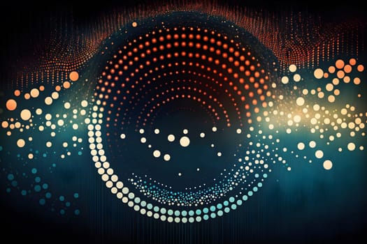 Big data abstract visualization or ethereal fantasy world or space concept in retro color palette and aesthetic. AI Generative content