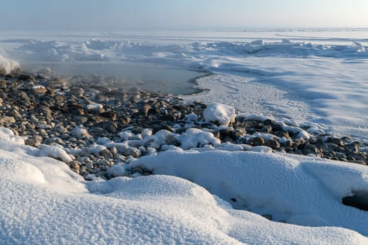 Environnement du lac Baïkal by winter, Sibérie, Russie.
