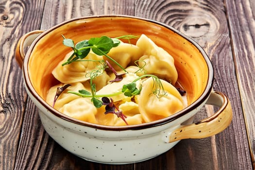 delicious dumplings in a deep dish. High quality photo