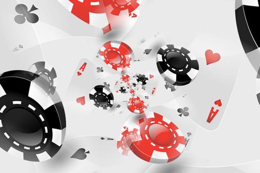 Illustration of a Background with Casino Elements. Concept of betting, gamble, game.