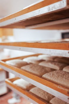 Organic Bakery - details of baker baking bread handmade