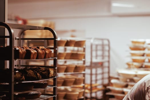 Organic Bakery - details of baker baking bread handmade