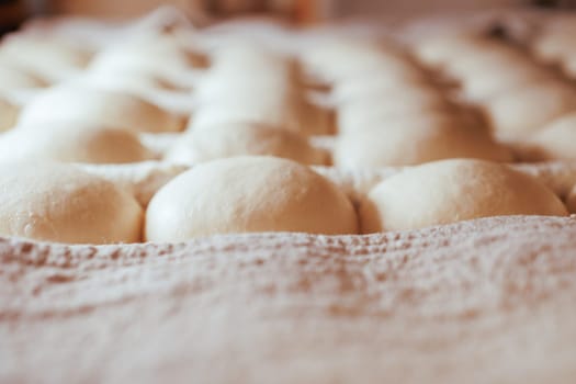 Organic Bakery - details of baker baking bread handmade