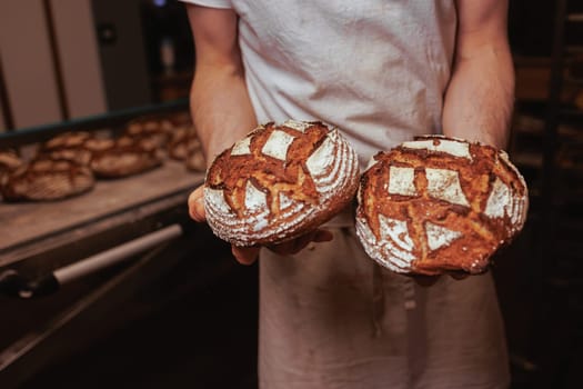 Organic Bakery - details of bakr baking bread