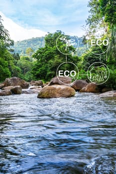Ecological sustainable , Save earth, Save life, futuristic concept