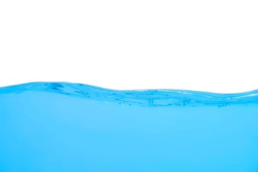 Water wave with bubbles on a white background