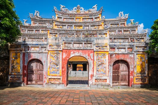 The gate to the Citadel of the Imperial City in Hue, Vietnam