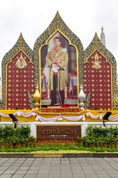 Bangkok,Thailand - April 16, 2023: Lak Mueang Bangkok (Bangkok City Pillar) shrine is a popular destination for foreign tourists. And Thai Buddhists who come to visit the beautiful architecture.