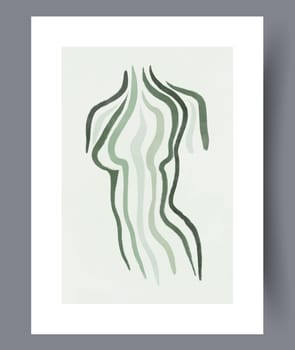 Portrait women elegance body wall art print. Printable minimal abstract women poster. Set, bundle. Wall artwork for interior design. Contemporary decorative background with body.