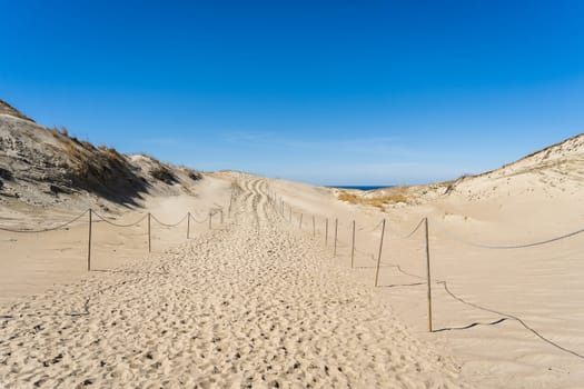 The Gray Dunes, or the Dead Dunes is sandy hills with a bit of green specks at the Lithuanian side of the Curonian Spit.