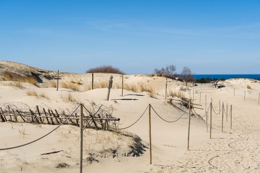 The Gray Dunes, or the Dead Dunes is sandy hills with a bit of green specks at the Lithuanian side of the Curonian Spit.