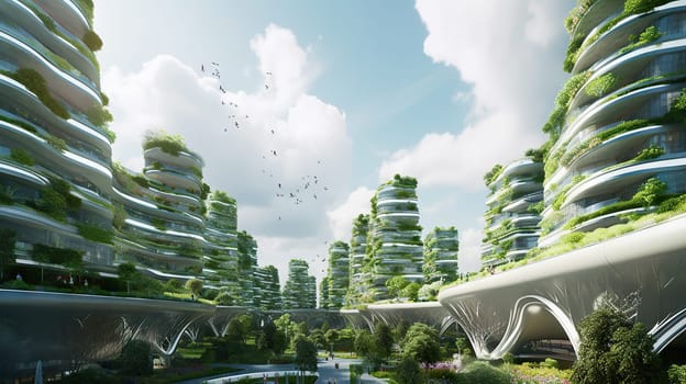 Eco-friendly city, Generative AI, AI generated