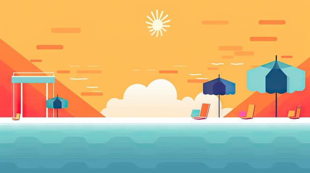 summer background, beach and sea, holidays concept, generative AI - AI generated