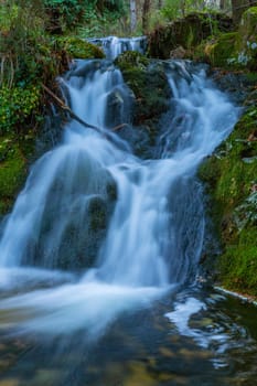 River waterfall in the portuguese national park of Geres, in the north of the country