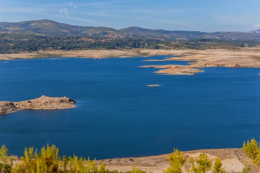 Artificial lake created by the Barragem do Alto Rabagao or Pisoes Dam, Montalegre, Portugal