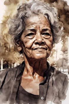 A 50 year old Hispanic woman is surrounded by trees and greenery in a peaceful city park. (generative AI)