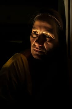 A 50 year old Latina woman is being portrayed in a cozy kitchen. (generative AI)