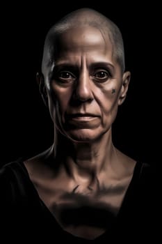 A 50 year old Hispanic woman is surrounded by trees and greenery in a peaceful city park. (generative AI)