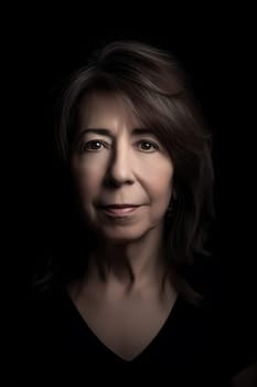 A 50 year old Latina woman is being portrayed in a cozy kitchen. (generative AI)