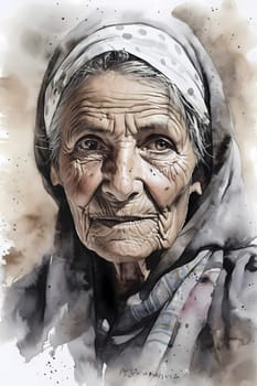 A 50-year-old Middle Eastern woman is being portrayed in a vast desert landscape. (generative AI)