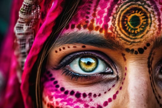 A 50-year-old Middle Eastern woman is being portrayed in a vast desert landscape. (generative AI)