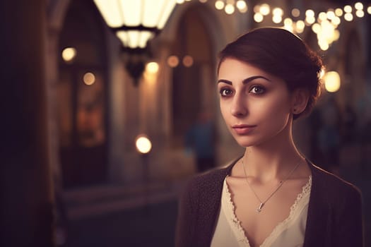 A 50-year-old woman of Middle Eastern descent haggles with vendors at a marketplace. (generative AI)