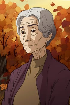 A 60-year-old Caucasian woman holds a bunch of ripe grapes in a lush vineyard under a blue sky. (generative AI)