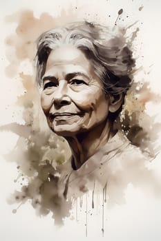 A 60-year-old Latina woman is being portrayed in a lush garden. (generative AI)