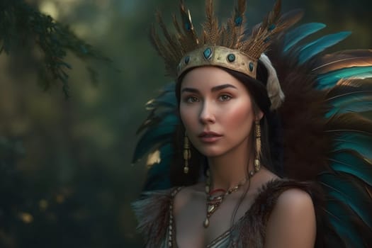 A 60-year-old Latina woman is being portrayed in a lush garden. (generative AI)