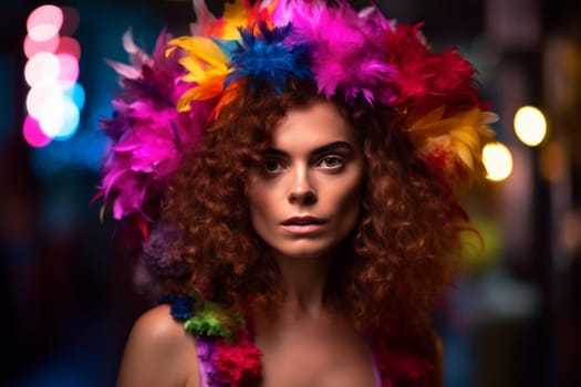 A sophisticated Middle Eastern woman of 35 years old is shopping for spices and fabrics in a vibrant traditional market. (generative AI)