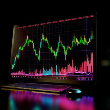 Chart pattern of forex market on computer screen