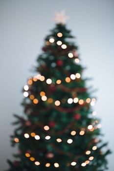 Blurred Christmas tree lights