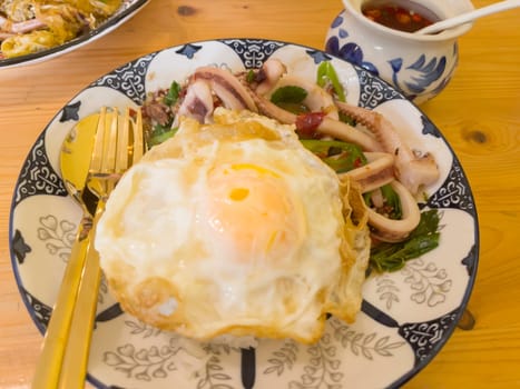 Breakfast street food in Thailand, stock photo