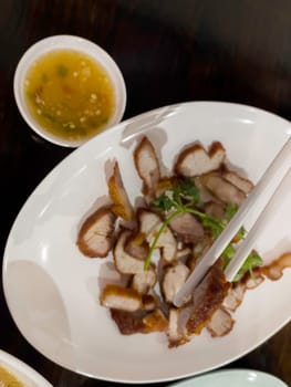 Breakfast street food in Thailand, stock photo