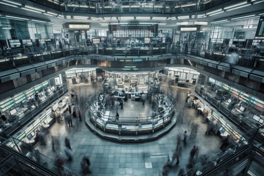 The stock exchange floor is a frenzy of activity, with traders frantically buying and selling shares in real time. The pressure is high and the stakes are even higher, as fortunes can be made or lost in the blink of an eye. This is where the business world meets head-on. (generative AI)