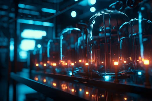The intersection of science and business is on full display in the futuristic offices of a bioengineering company. Here, researchers and executives work together to push the boundaries of medical science, developing new treatments and therapies that will shape the future of healthcare worldwide. (generative AI)