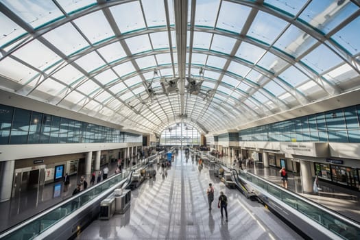 The globalized world has made air travel more accessible and widespread than ever before. This bustling airport is a hub of international travel, connecting people from all corners of the world to exotic destinations and new adventures. Whether you're a seasoned traveler or a first-time flyer, the excitement of air travel is a universal experience. (generative AI)
