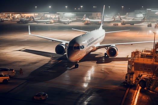 Take to the skies with this stunning photo scene of planes taking off and landing at a bustling airport. With fast-paced action and a busy and chaotic atmosphere, this photo scene captures the excitement and energy of air travel. With dramatic lighting and vibrant colors, this scene is perfect for anyone with a love of adventure. (generative AI)