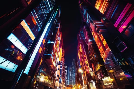 In this bustling metropolis of the future, business and technology combine to create a dazzling display of innovation and progress. As the city lights up against the dark sky, investors and entrepreneurs flock to explore the latest breakthroughs and discover new opportunities for growth and success. (generative AI)