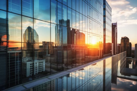 The high-rise building stands tall as a symbol of the business world. With its glass walls reflecting the surrounding skyline, it is a beauty to behold. With a strategic location, it is a hub of commerce and activity, as people come and go in pursuit of their dreams. (generative AI)