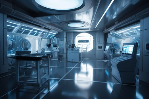 Behold, the cutting-edge of scientific research and innovation. The hushed laboratories and sterile facilities host a proliferation of sophisticated equipment and cutting-edge technology, all aimed at unlocking the mysteries of the universe. This photograph captures the intensity and precision of these unfathomable research spaces. (generative AI)