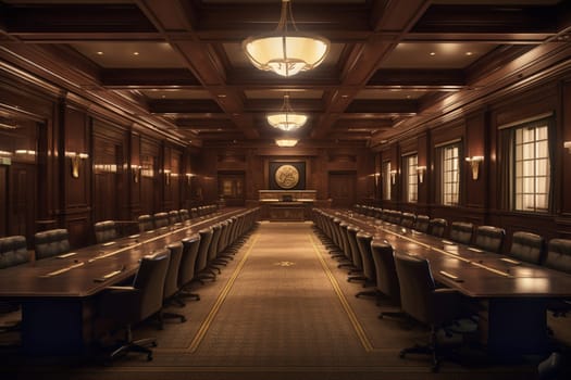 In a sophisticated boardroom, executives and investors from a multinational corporation meet to make strategic decisions and plan for the future. Their discussion and planning is focused, intense, and calculated, as they navigate a complex and ever-changing business landscape. (generative AI)