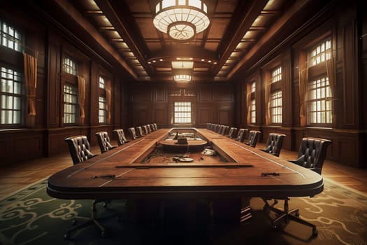 In a sophisticated boardroom, executives and investors from a multinational corporation meet to make strategic decisions and plan for the future. Their discussion and planning is focused, intense, and calculated, as they navigate a complex and ever-changing business landscape. (generative AI)