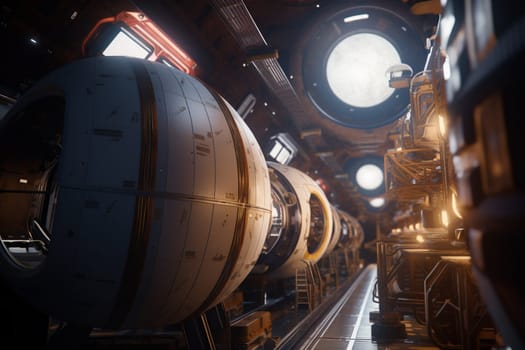 In a high-tech laboratory, a team of engineers are working together to design a new and innovative spaceship. The environment is meticulously organized, with cutting-edge technology and advanced tools at their disposal. The sheer dedication and hard work of the team is evident in their focus and commitment to creating something truly extraordinary. (generative AI)