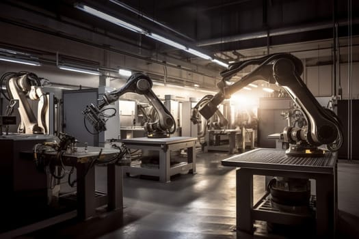 A team of brilliant engineers work together to design state-of-the-art robots that are used in a wide variety of industrial applications. With a focus on efficiency, safety, and precision, they create machines that maximize productivity and minimize errors. (generative AI)