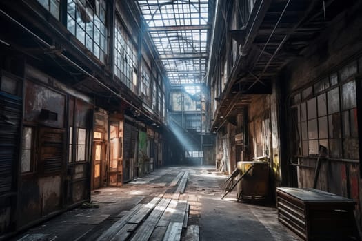 This former industrial space has been transformed into a vibrant hub of creativity and inspiration, where artists and designers come together to share their passions and create new works of art. Amidst the exposed brick, metal beams, and peeling paint, ideas flourish and imaginations run wild. (generative AI)